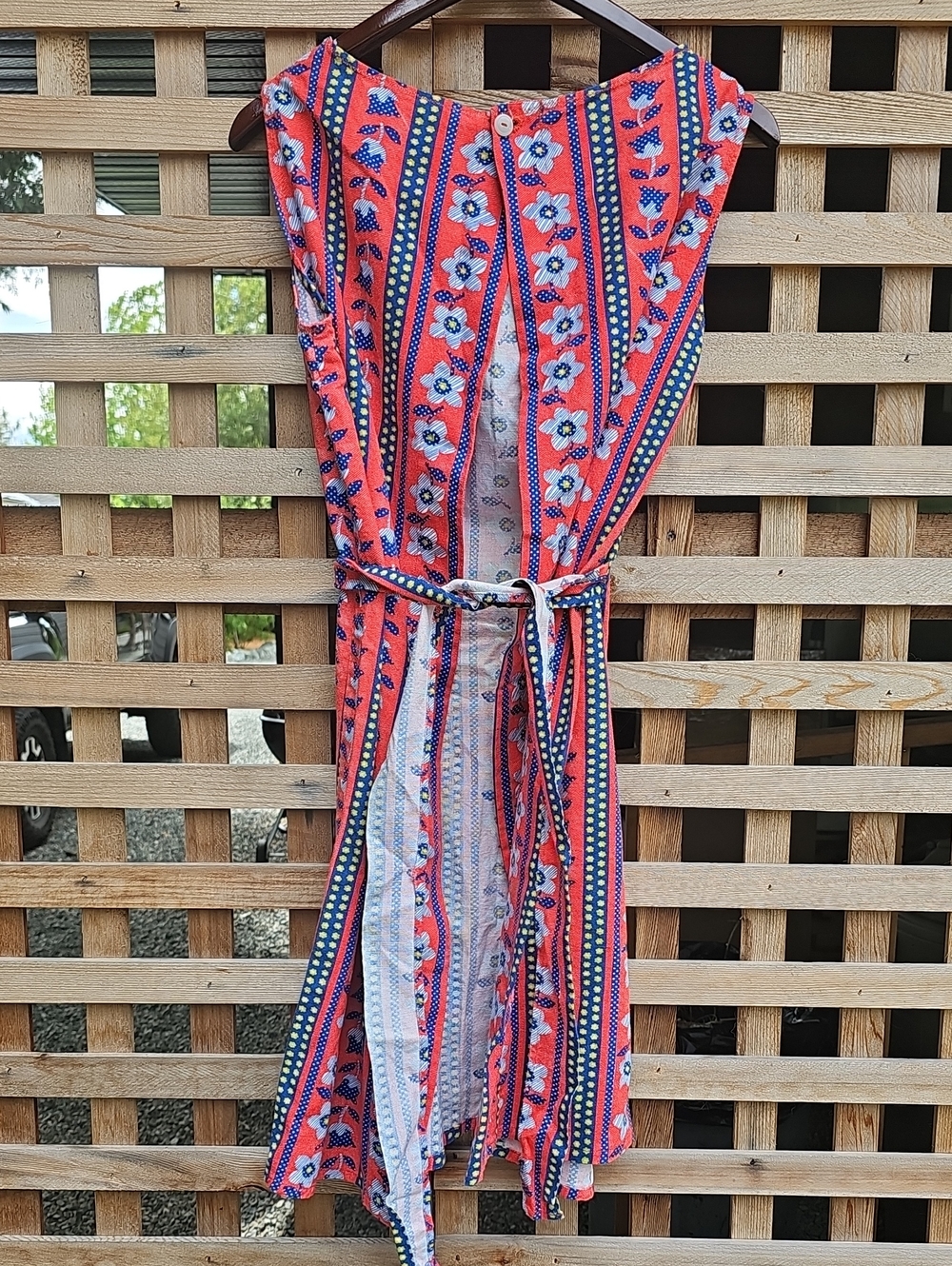 Handmade Red Floral Apron